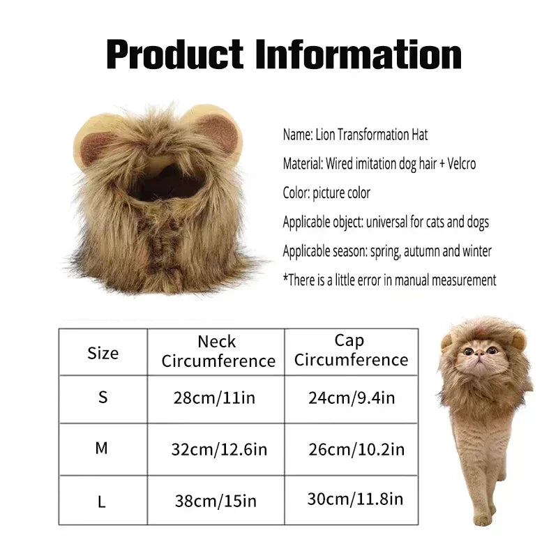 Pet Hat Lion Mane For Dogs Cats