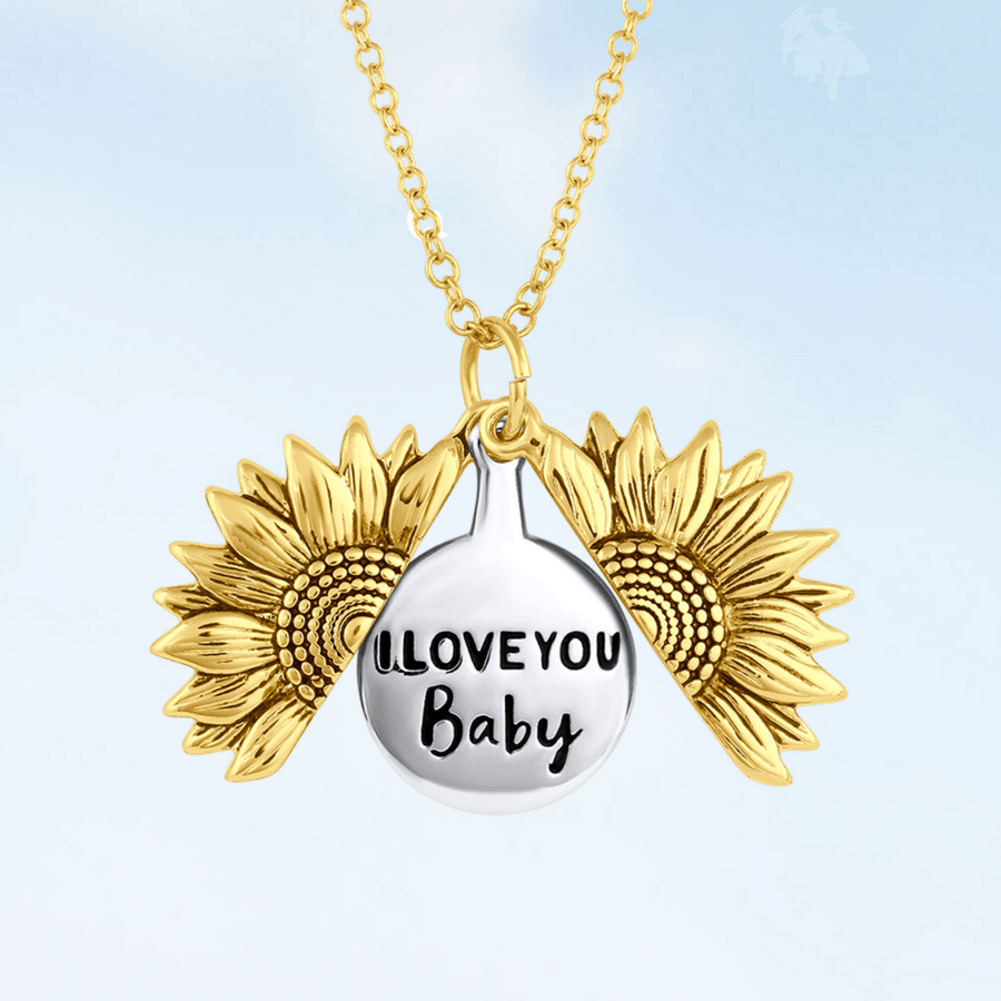 "You Are My Sunshine" Sunflower Necklace - I love you baby - CozyBuys