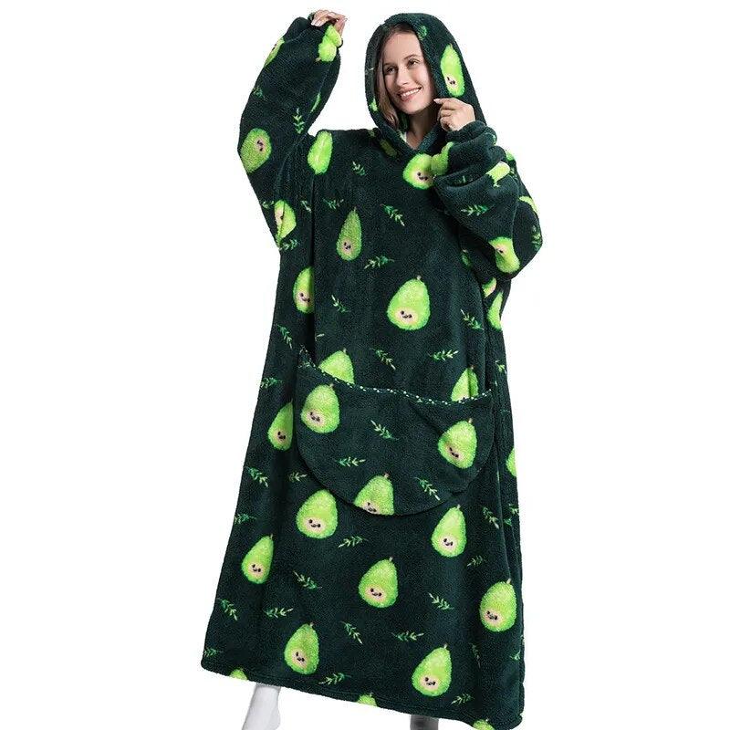 Zurio - Blanket Hoodie - Pear Palace / Length 55 inches - CozyBuys
