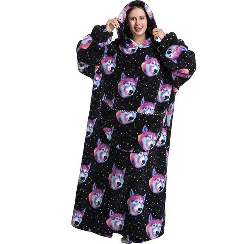 Zurio - Blanket Hoodie - Dreamy Dog / Length 55 inches - CozyBuys