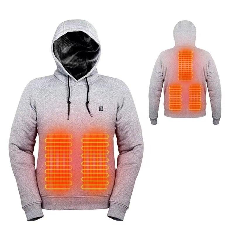 USB Heated Hoodie-Chargers not included - Grey / M - CozyBuys