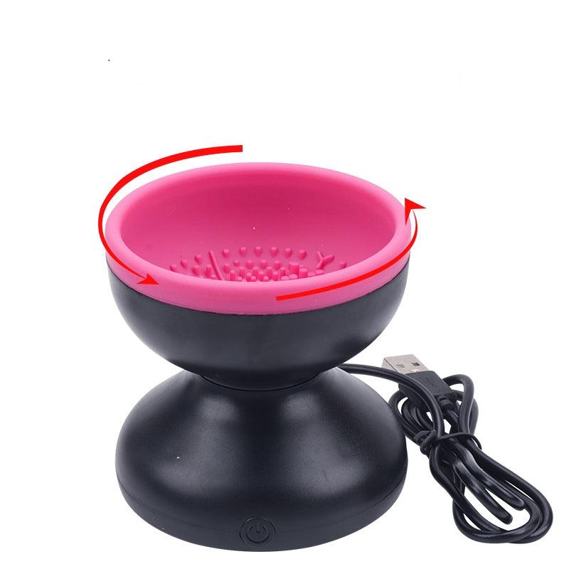 Automatic Rechargeable USB Makeup Cleaner - Black Rose Red - Personal Care - CozyBuys