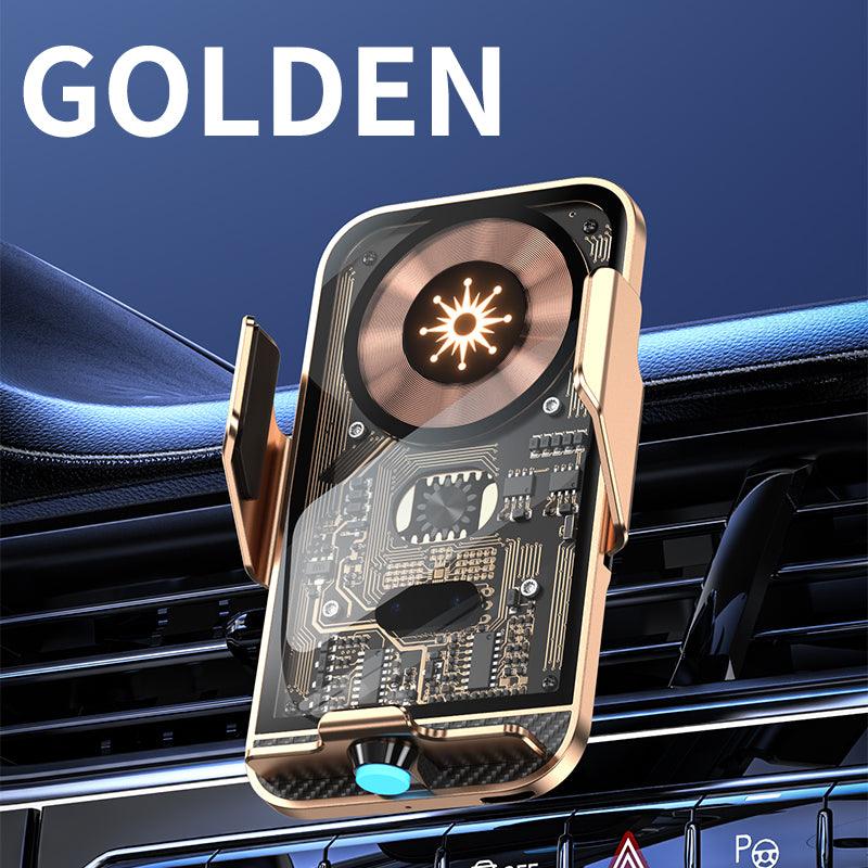 CozyBuys™ CyberPunk Wireless Charging Car Phone Holder - Golden - CozyBuys