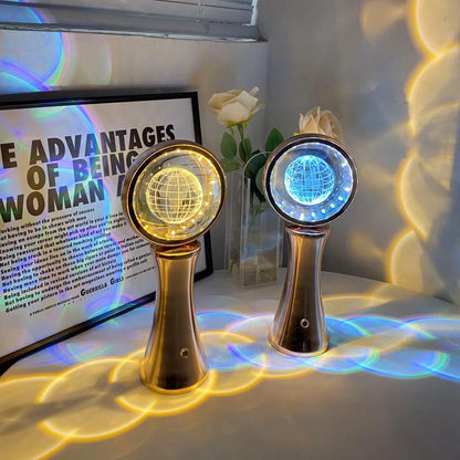 3D Crystal Globe Rotating Night Light - CozyBuys