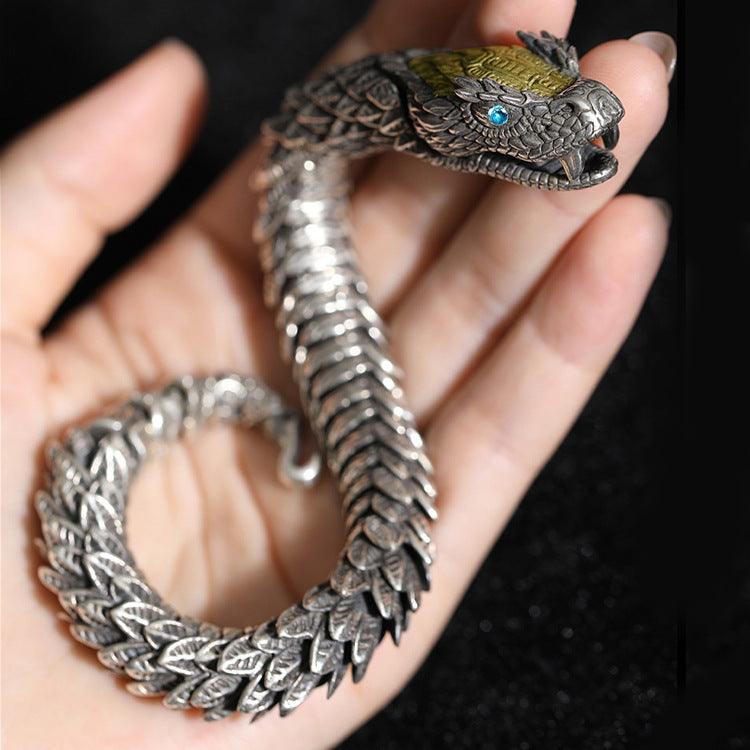 Jörmungandr - The World Serpent - Stainless Steel Serpent Bracelet - CozyBuys