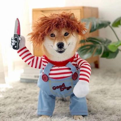 Deadly Doll Dog Costume for Halloween! - XL(suitable for dog chest size (24-28in)) - CozyBuys