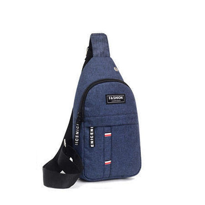 2023 New Chest Bag New Men Simple Nylon Fashion Waterproof One Shoulder Crossbody Bag - Blue - CozyBuys
