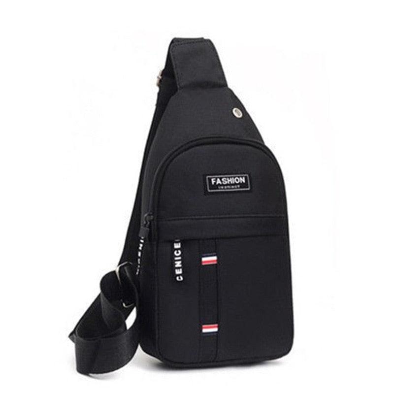 2023 New Chest Bag New Men Simple Nylon Fashion Waterproof One Shoulder Crossbody Bag - Black - CozyBuys