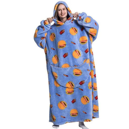 Zurio - Blanket Hoodie - Food Coma / Length 55 inches - CozyBuys