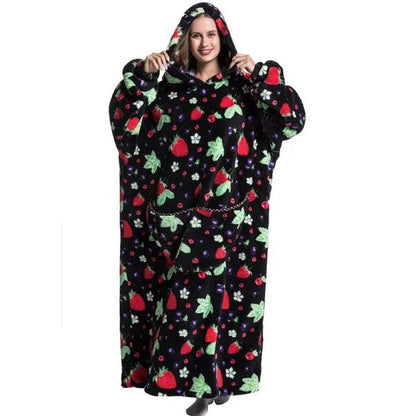 Zurio - Blanket Hoodie - Strawberry Snooze / Length 55 inches - CozyBuys