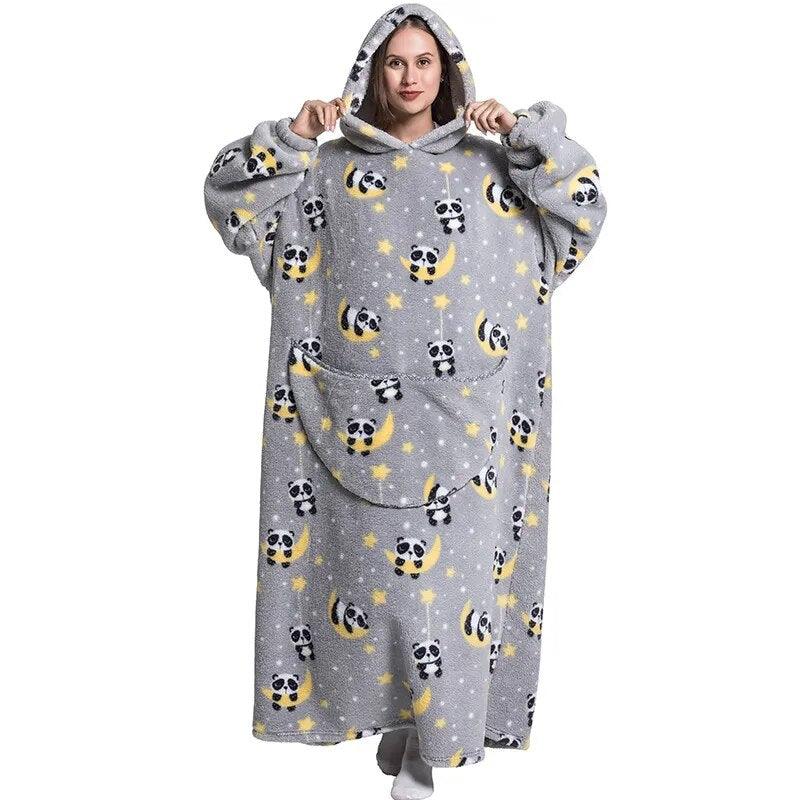 Zurio - Blanket Hoodie - Panda Pete / Length 55 inches - CozyBuys